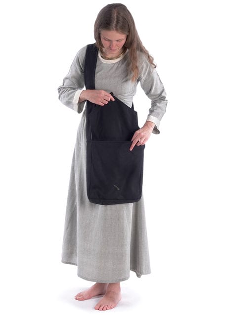 Mittelalter Tasche Larie in Schwarz Frontansicht 3