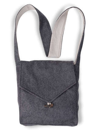 Mittelalter Tasche Larie in Grau Frontansicht