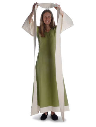 Mittelalter Gürtel Karsnafite in Beige Frontansicht 2