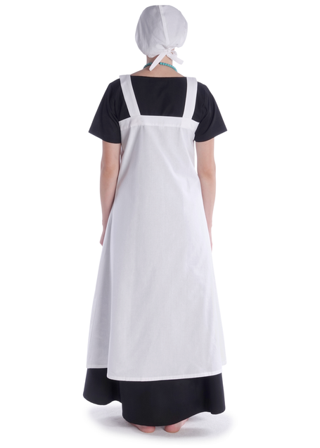 Wikinger Trägerkleid Alruna in Weiß Rückansicht