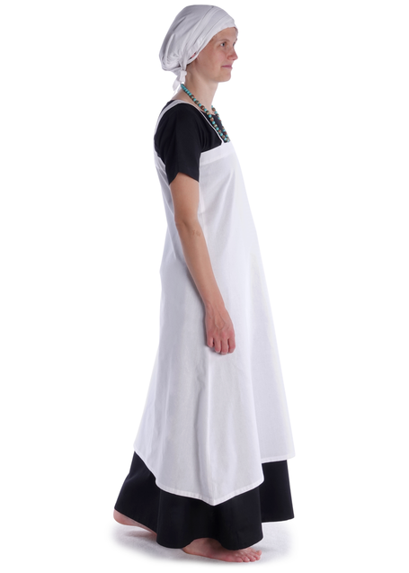 Wikinger Trägerkleid Alruna in Weiß Seitenansicht