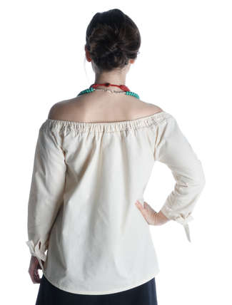 Mittelalter Bluse Swanwhit in Beige Rückansicht 2
