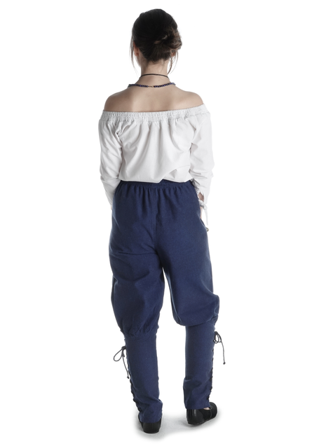 Mittelalter Bluse Swanwhit in Weiß Rückansicht 2