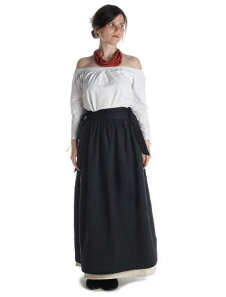 Mittelalter Bluse Swanwhit in Weiß Frontansicht 2