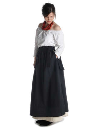 Mittelalter Bluse Swanwhit in Weiß Seitenansicht 2