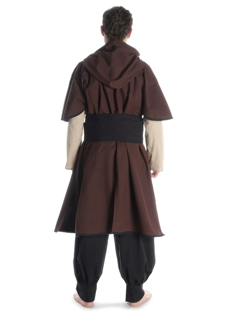 Mittelalter Garnache Nidung in Braun-Schwarz Rückansicht 2