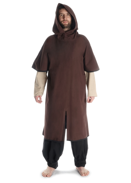 Mittelalter Garnache Nidung in Braun-Schwarz Frontansicht