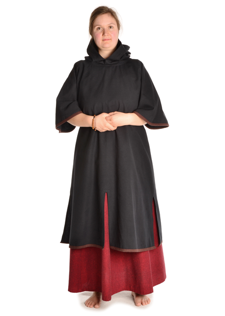 Mittelalter Garnache Limere in Schwarz-Braun Frontansicht 2