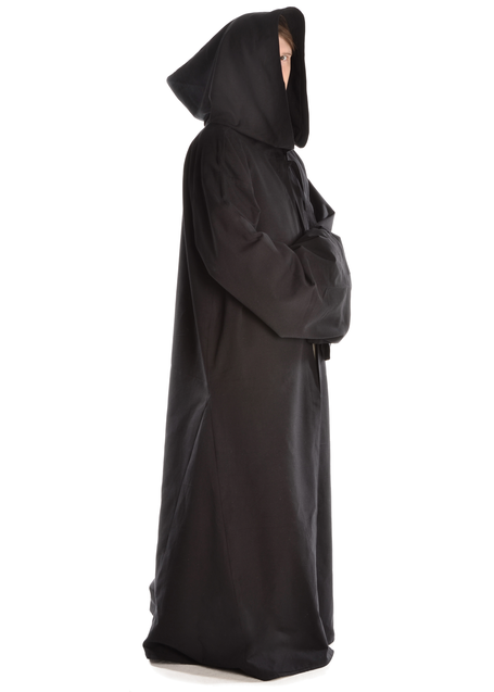 Mittelalter Mantel Tankanis in Schwarz Seitenansicht