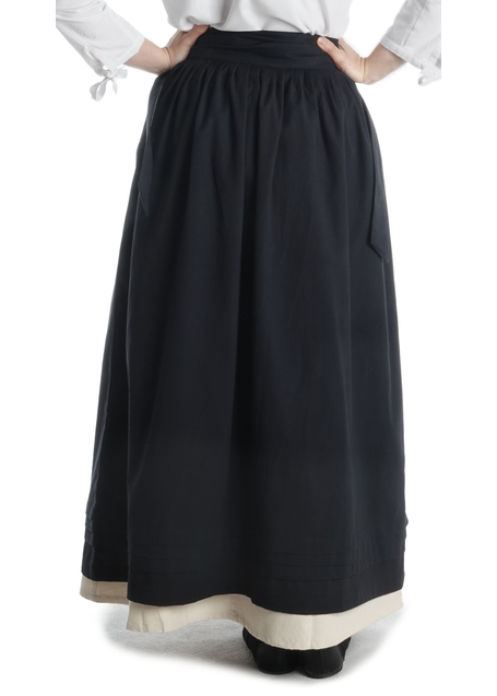 Mittelalter Schürze Widga in Schwarz Rückansicht