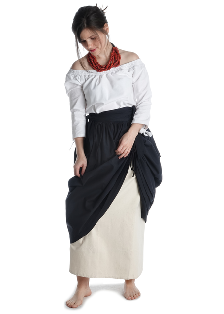 Mittelalter Schürze Widga in Schwarz Frontansicht 2