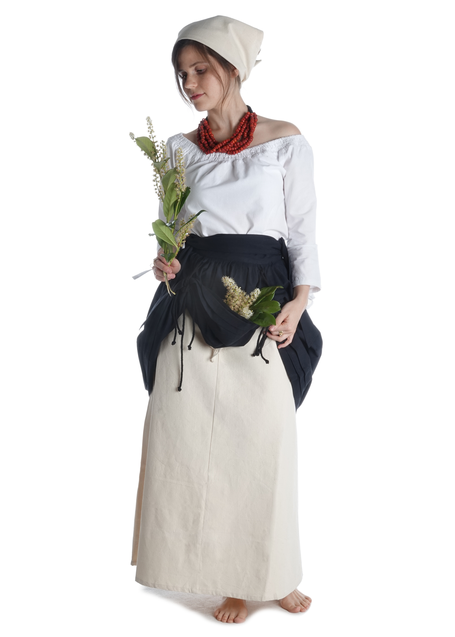 Mittelalter Schürze Widga in Schwarz Frontansicht 3