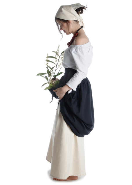 Mittelalter Schürze Widga in Schwarz Seitenansicht 2