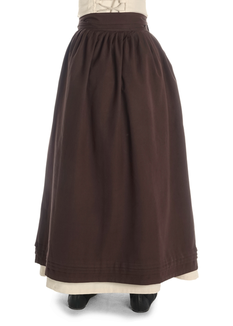 Mittelalter Schürze Widga in Braun Rückansicht