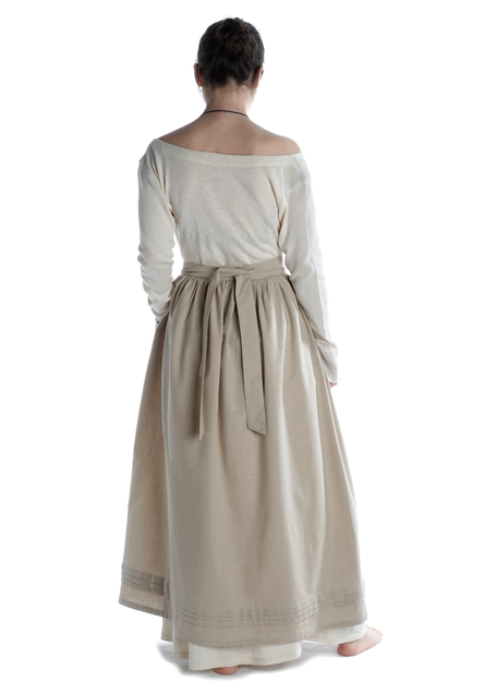 Mittelalter Schürze Widga in Hanffarben Rückansicht