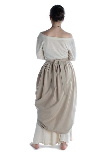 Mittelalter Schürze Widga in Hanffarben Rückansicht 2