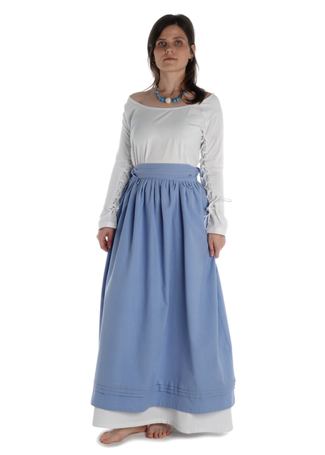 Mittelalter Schürze Widga in Hellblau Frontansicht