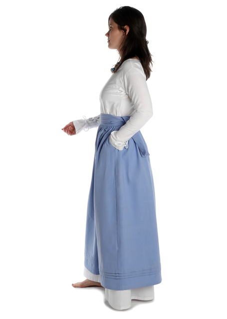 Mittelalter Schürze Widga in Hellblau Seitenansicht