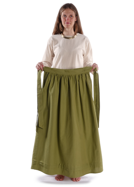 Mittelalter Schürze Widga in Hellgrün Detailansicht