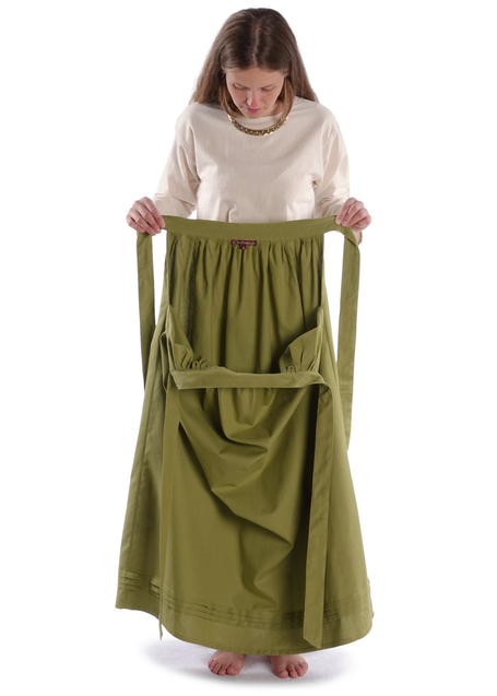 Mittelalter Schürze Widga in Hellgrün Detailansicht 2