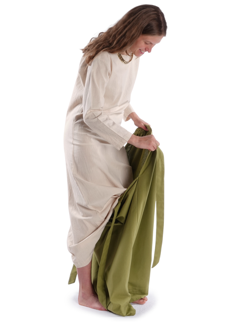 Mittelalter Schürze Widga in Hellgrün Detailansicht 4