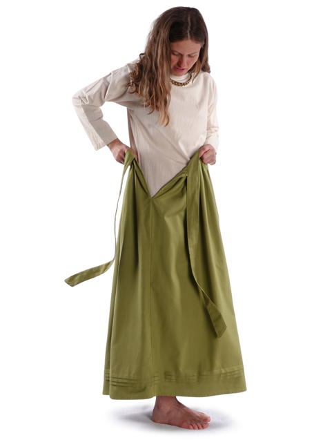 Mittelalter Schürze Widga in Hellgrün Detailansicht 5
