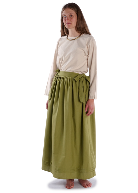 Mittelalter Schürze Widga in Hellgrün Frontansicht 3