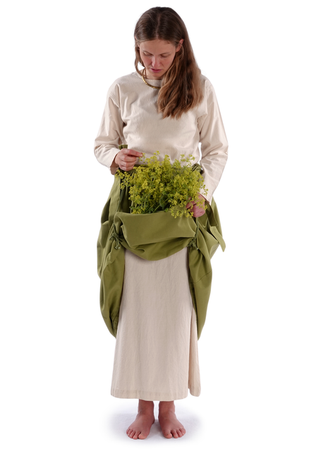 Mittelalter Schürze Widga in Hellgrün Frontansicht 5