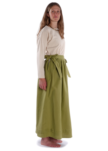 Mittelalter Schürze Widga in Hellgrün Seitenansicht