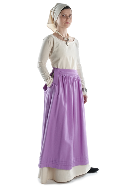 Mittelalter Schürze Widga in Violett Seitenansicht