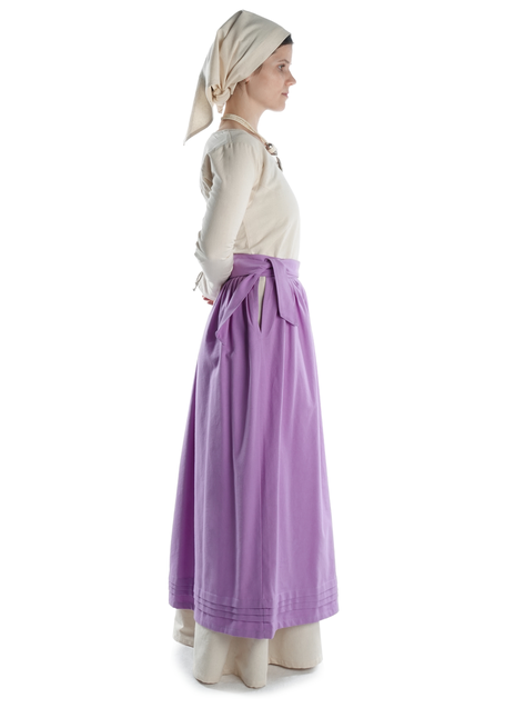 Mittelalter Schürze Widga in Violett Seitenansicht 2