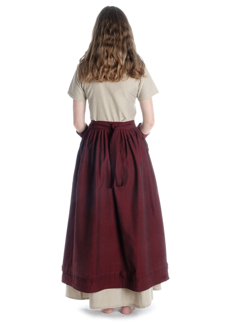 Mittelalter Schürze Widga in Rot Rückansicht