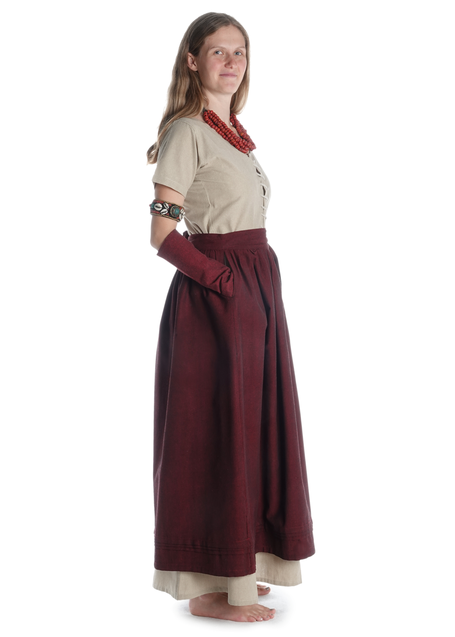 Mittelalter Schürze Widga in Rot Seitenansicht