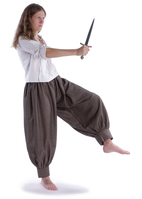 Wikinger Hose Minja in MISSING: fb-brown-black Frontansicht