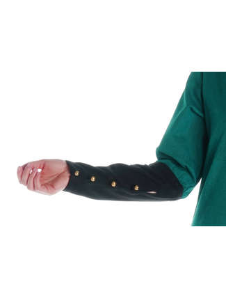 Mittelalter Kleid Skalmöld in Grün-Schwarz Detailansicht