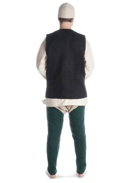 Mittelalter Wams Alkuin in Schwarz Rückansicht 2