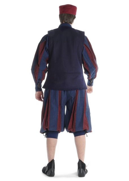 Mittelalter Wams Alkuin in Blau Rückansicht