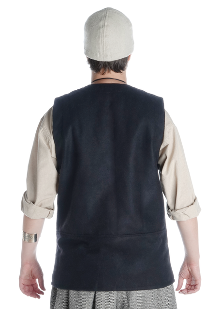 Mittelalter Wams Alkuin in Blau Rückansicht 3