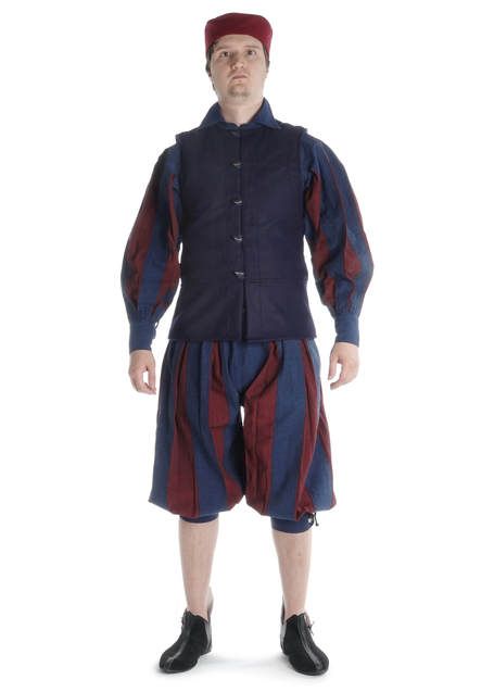 Mittelalter Wams Alkuin in Blau Frontansicht