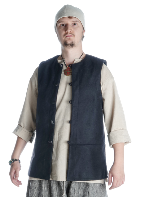 Mittelalter Wams Alkuin in Blau Frontansicht 5