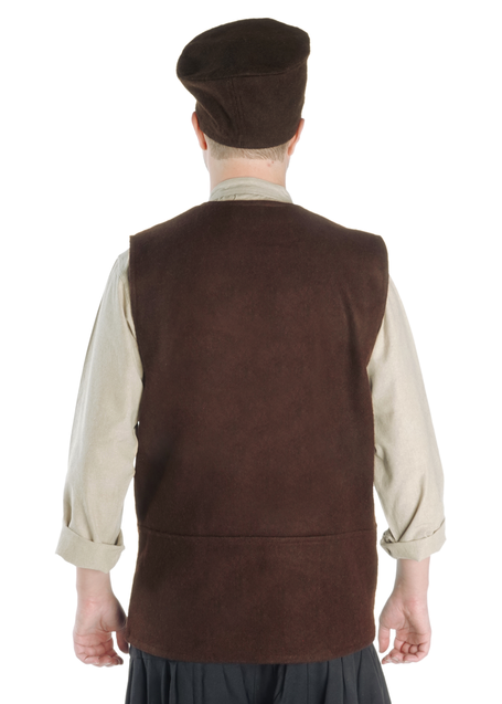 Mittelalter Wams Alkuin in Braun Rückansicht