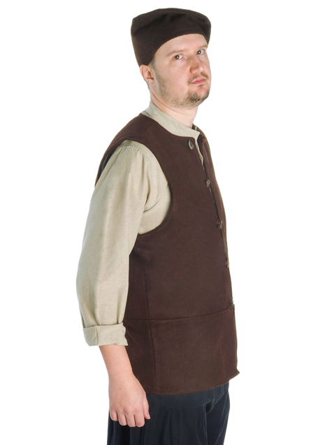 Mittelalter Wams Alkuin in Braun Seitenansicht