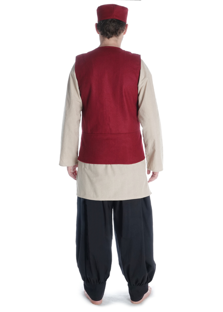 Mittelalter Wams Alkuin in Rot Rückansicht