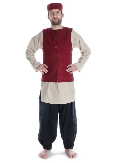 Mittelalter Wams Alkuin in Rot Frontansicht