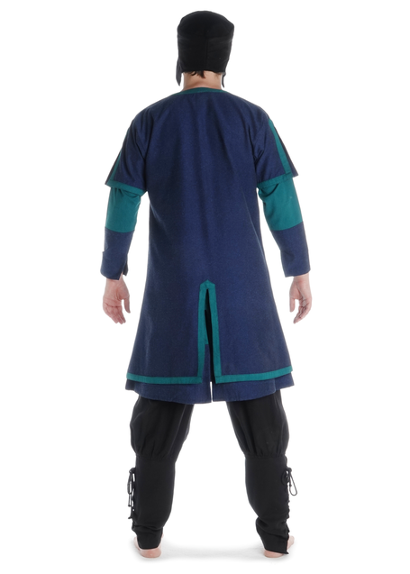 Wikinger Tunika Thor in Blau-Grün Rückansicht