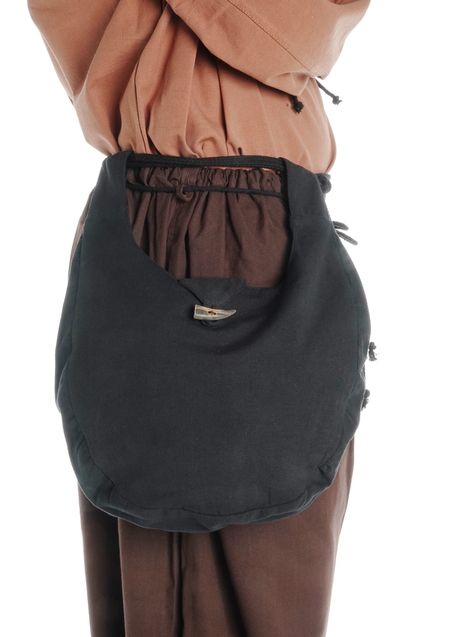 Mittelalter Tasche Egil in Schwarz Frontansicht 2