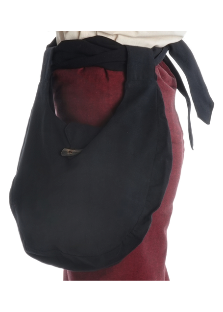Mittelalter Tasche Egil in Schwarz Seitenansicht