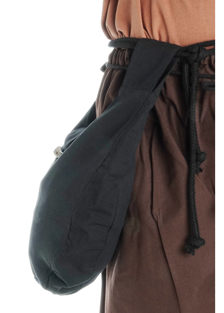 Mittelalter Tasche Egil in Schwarz Seitenansicht 3