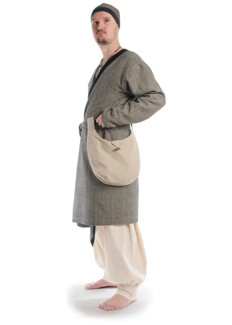 Mittelalter Tasche Egil in Hanffarben Frontansicht