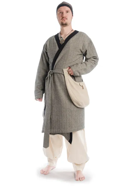 Mittelalter Tasche Egil in Hanffarben Seitenansicht 3